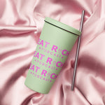 Insulated tumbler with a straw