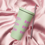 Insulated tumbler with a straw