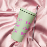 Insulated tumbler with a straw