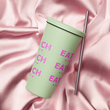 Insulated tumbler with a straw