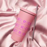 Insulated tumbler with a straw