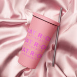 Insulated tumbler with a straw
