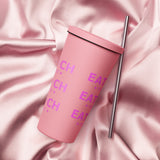 Insulated tumbler with a straw