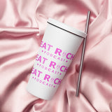 Insulated tumbler with a straw