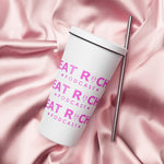 Insulated tumbler with a straw