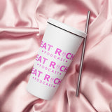 Insulated tumbler with a straw